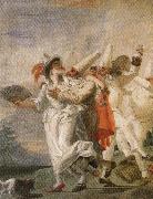Giambattista Tiepolo Pulcinella in Love oil painting